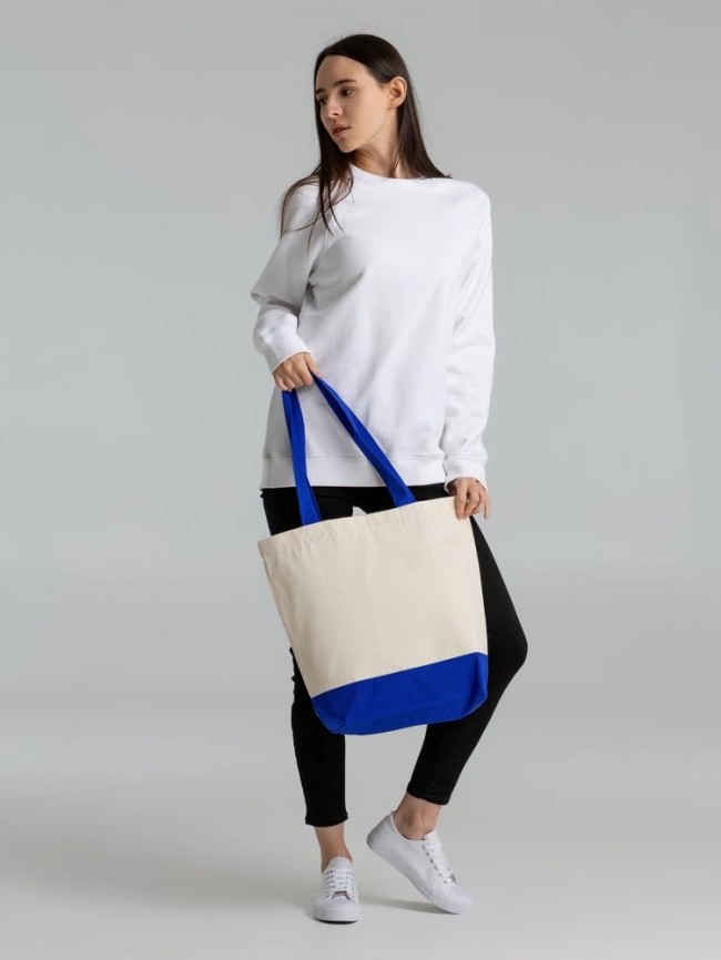 Холщовая сумка Shopaholic, ярко-синяя фото 8