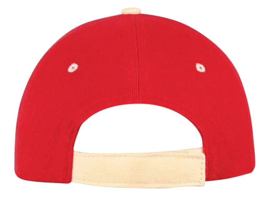 Бейсболка New Castle 6-ти панельная, красный/натуральный фото 4