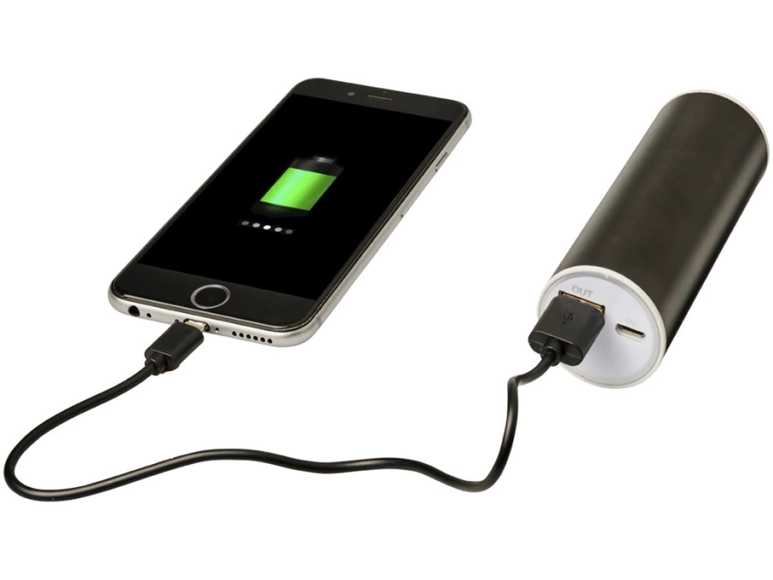 Портативное зарядное устройство Bliz, 6000 mAh с кабелем 2-в-1, черный фото 3