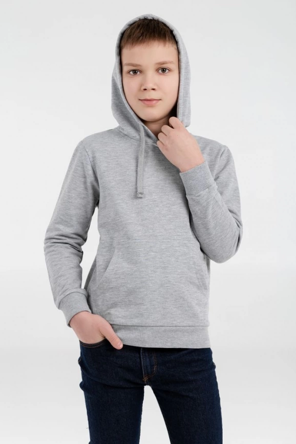 Толстовка с капюшоном детская Kirenga Kids, серый меланж, 6 лет фото 4