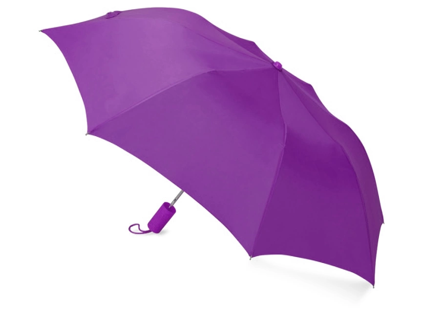 Зонт складной Tulsa, полуавтоматический, 2 сложения, с чехлом, фиолетовый фото 2