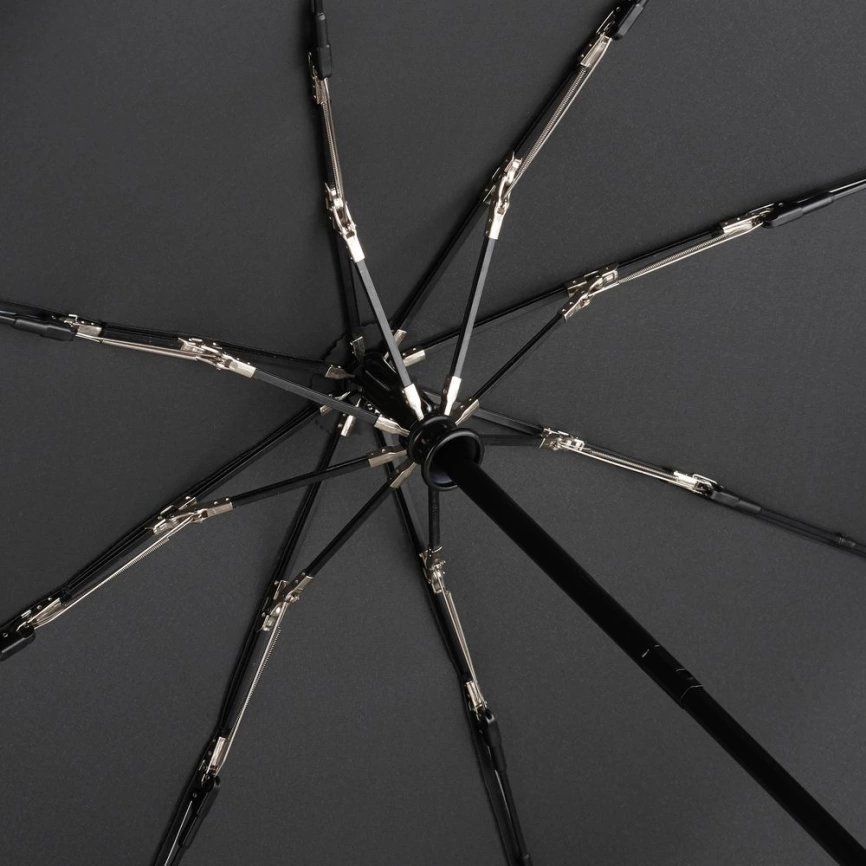 Зонт складной Steel, черный фото 2