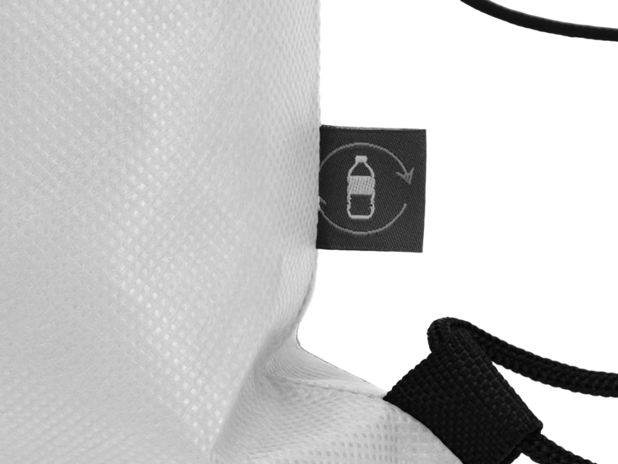 Рюкзак-мешок Reviver из нетканого переработанного материала RPET, белый фото 3
