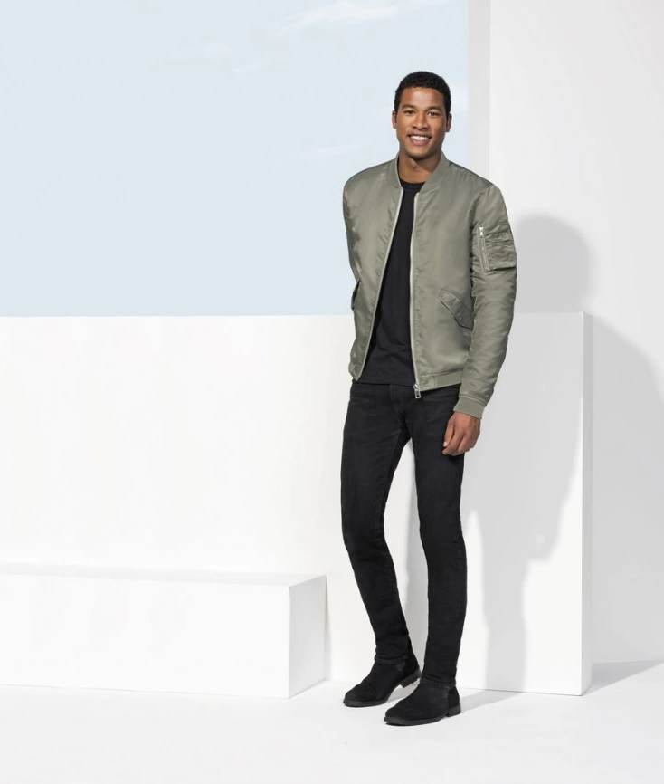 Куртка бомбер унисекс Rebel черная, размер L фото 5