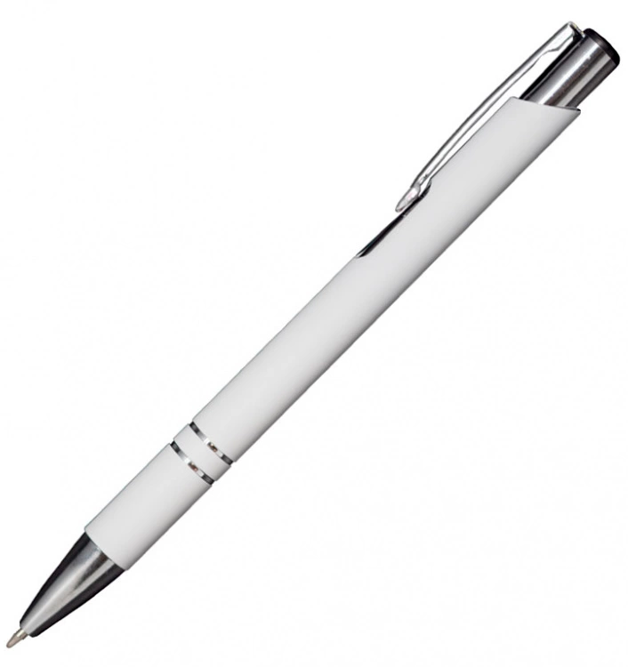 Ручка шариковая, Legend Soft Touch Mirror Silver, белый фото 1