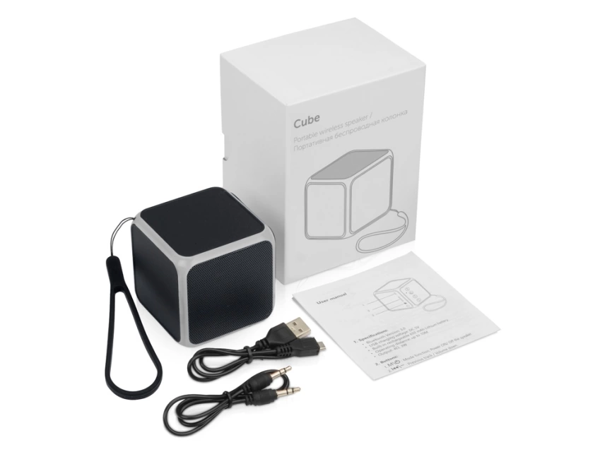 Портативная колонка Cube с подсветкой, черный фото 9