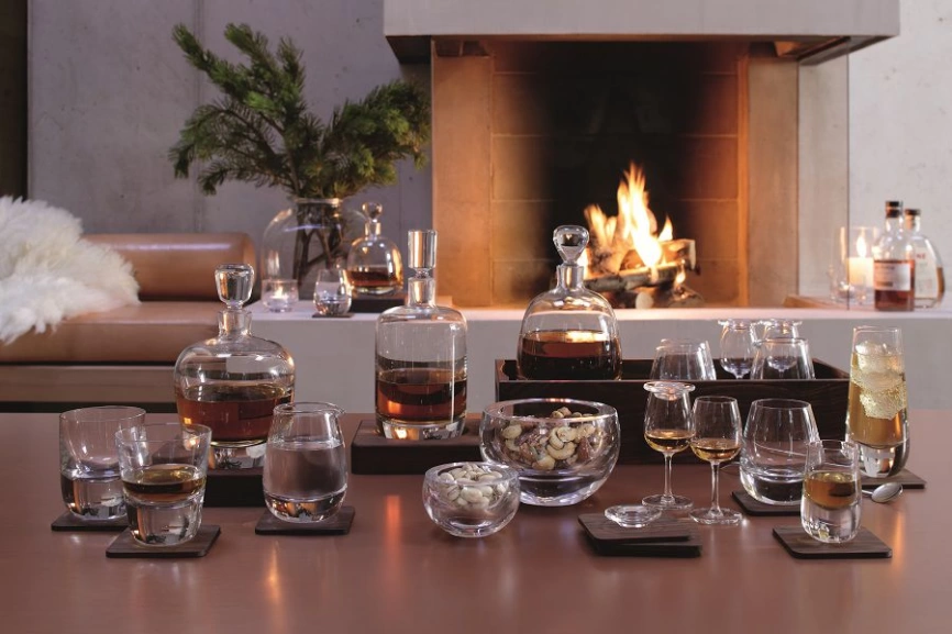 Набор из 2 стопок Whisky с деревянными подставками фото 4