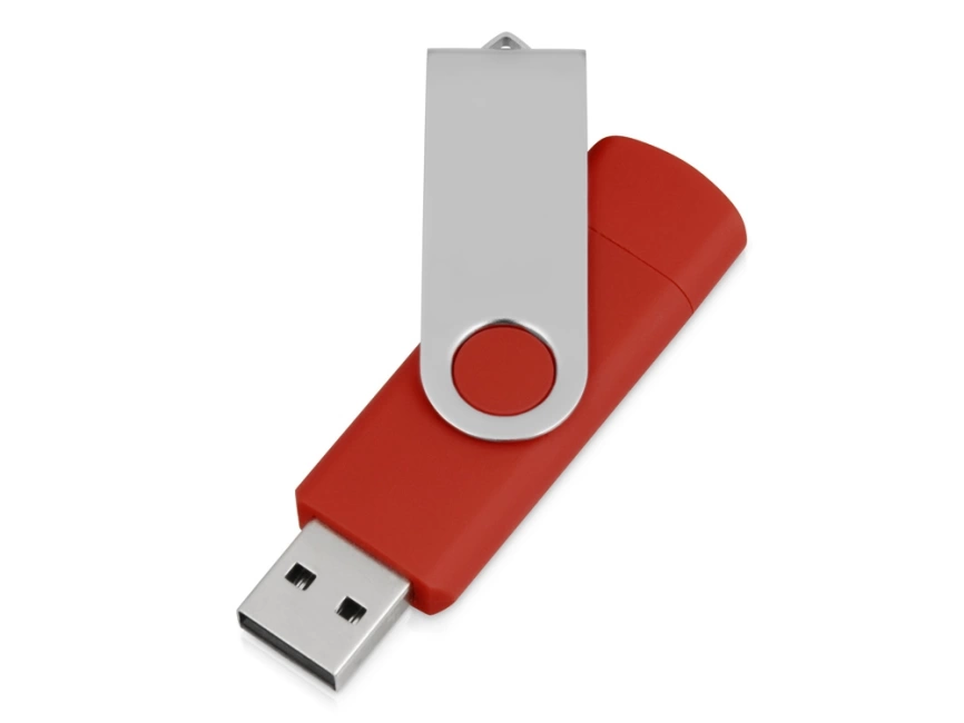 USB/micro USB-флешка 2.0 на 16 Гб Квебек OTG, красный фото 2