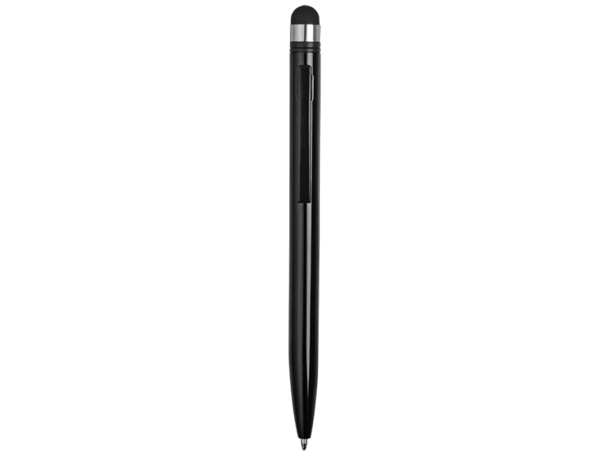 Ручка-стилус металлическая шариковая Poke, черный фото 2