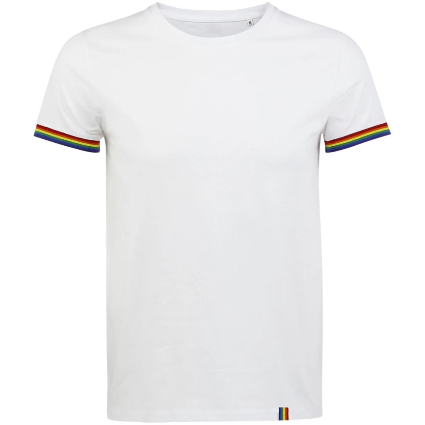 Футболка мужская Rainbow Men, белая с многоцветным, размер XL фото 1