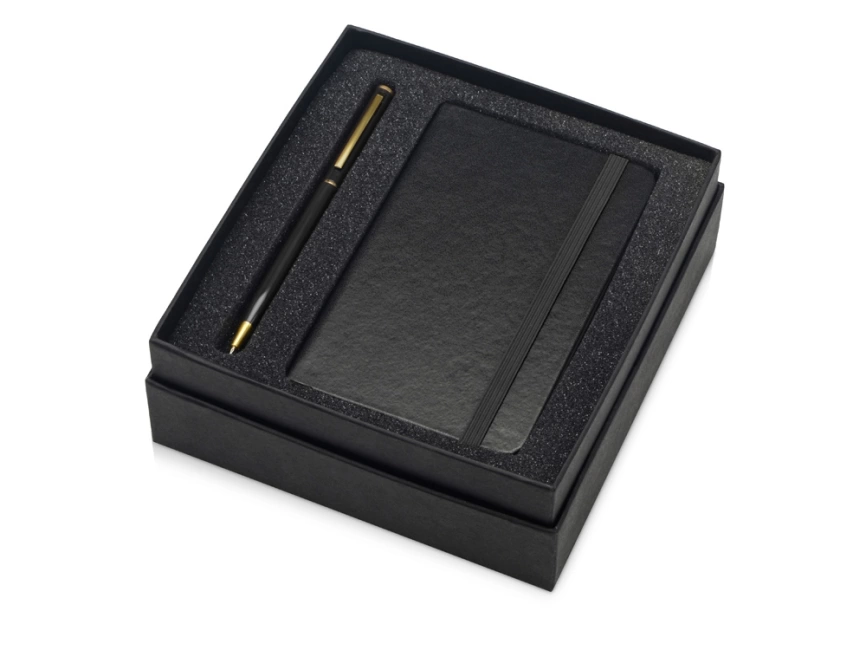Подарочный набор Reporter с ручкой и блокнотом А6, черный фото 2