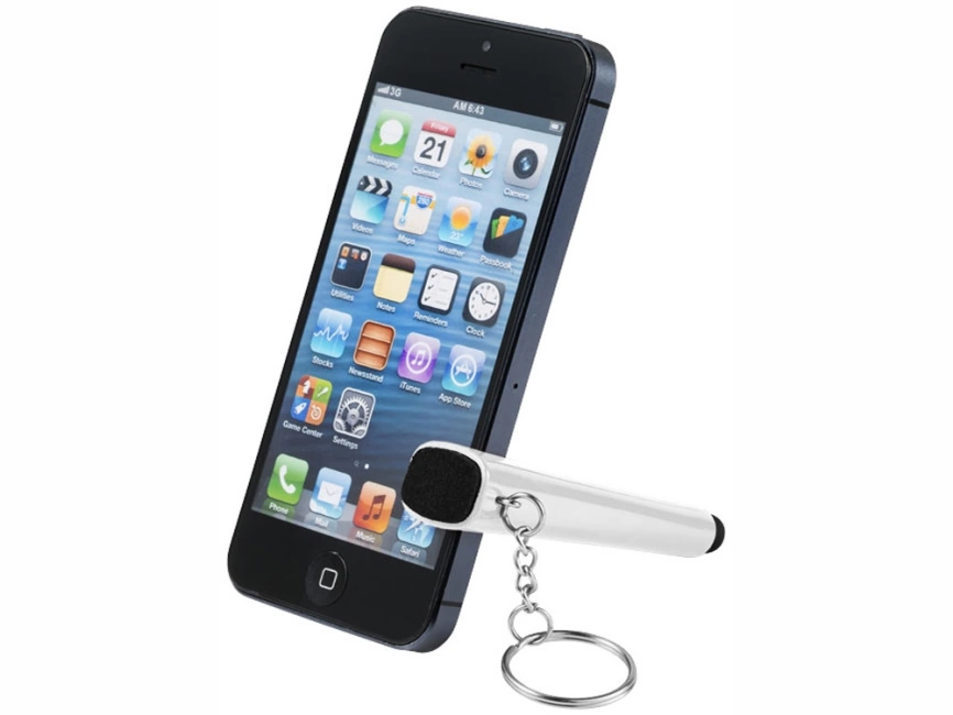 Очиститель экрана со стилусом и подставка для телефона 4 в 1, белый фото 3