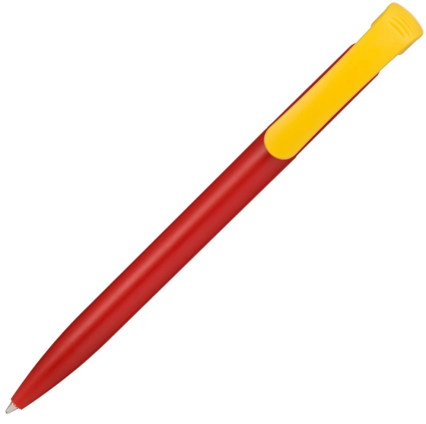 Ручка шариковая Clear Solid, красная с желтым фото 6