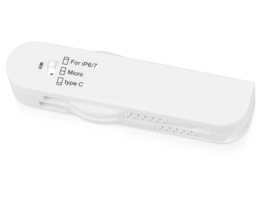 Универсальный переходник Smarty (Micro USB / Lightning / Type C), белый фото 2