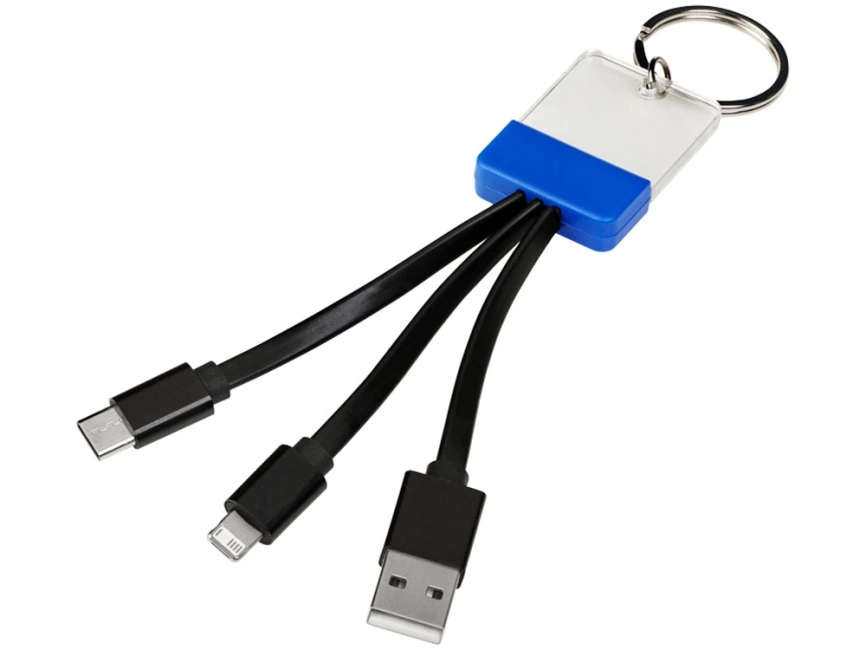 Кабель для зарядки Dazzle 3-в-1, ярко-синий фото 1