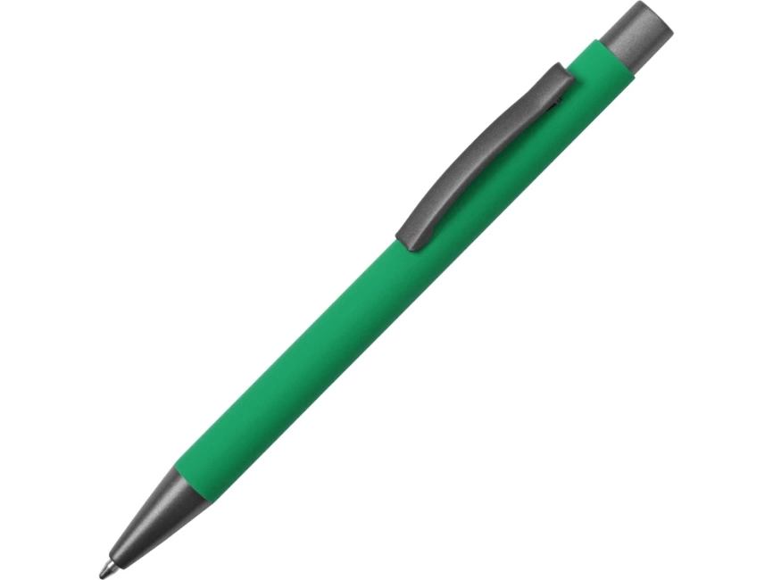 Ручка металлическая soft touch шариковая Tender, зеленый/серый фото 1