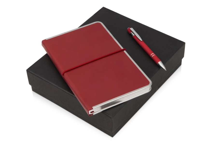Подарочный набор Silver Sway с ручкой и блокнотом А5, красный фото 1