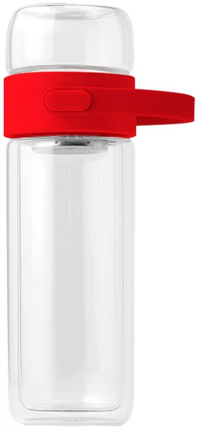 Бутылка Easy pot из боросиликатного стекла с инфьюзером 370 мл, красная фото 2