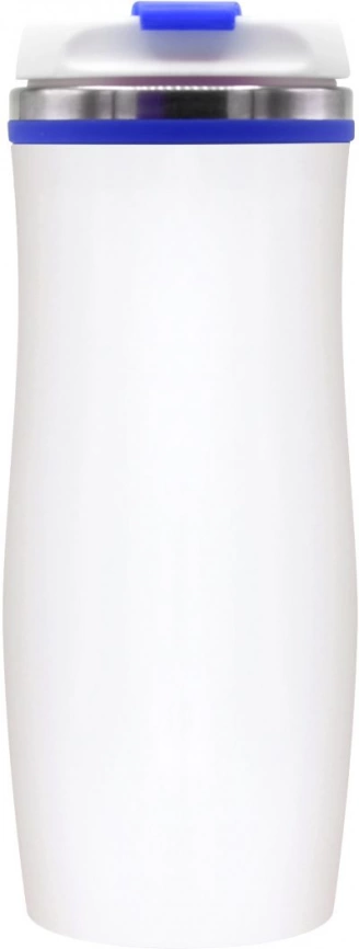 Термокружка Latte 420 мл, белая с синим фото 3