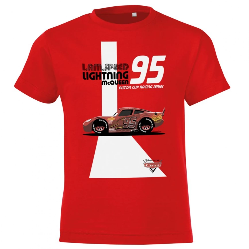 Футболка детская McQueen 95, красная, на рост 106-116 см (6 лет) фото 3