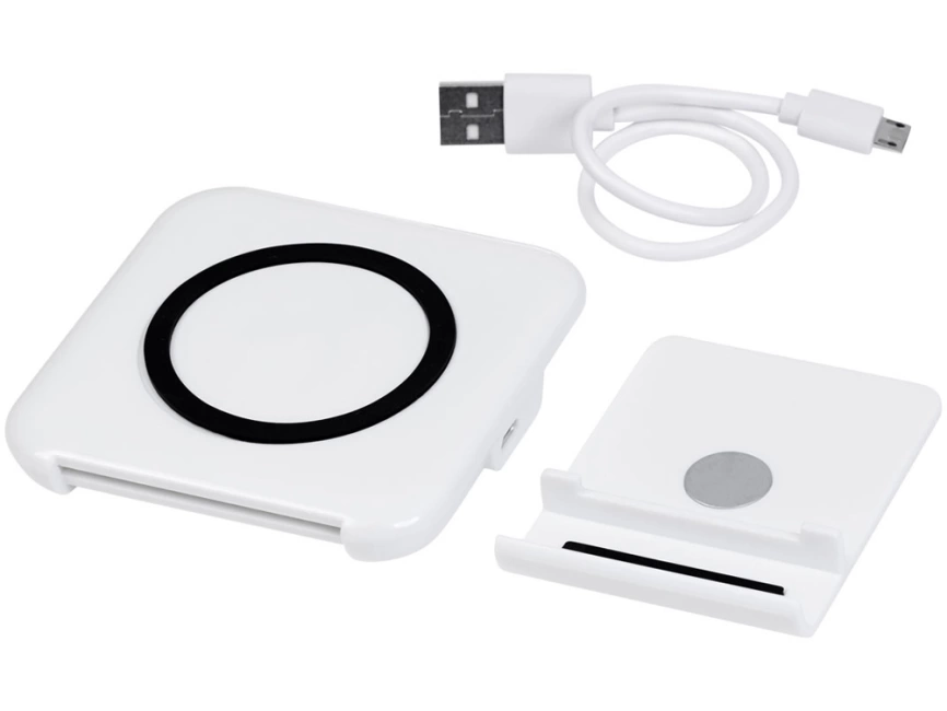 Беспроводная зарядка-подставка для смартфона Catena, белый фото 5