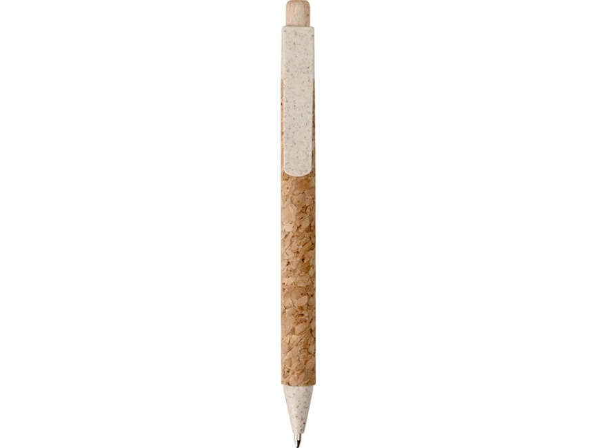 Ручка из пробки и переработанной пшеницы шариковая Mira, пробка/бежевый фото 2