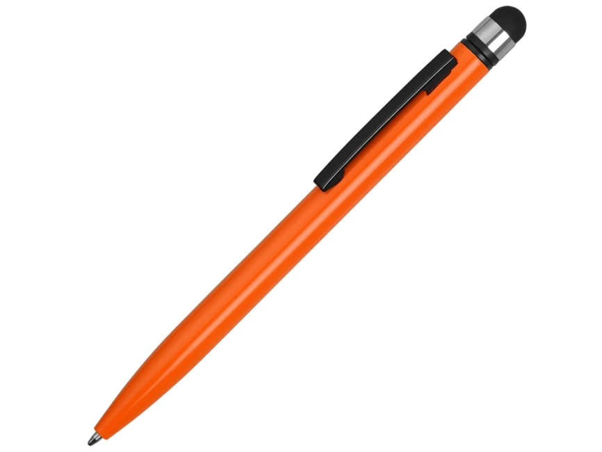 Ручка-стилус металлическая шариковая Poke, оранжевый/черный фото 1