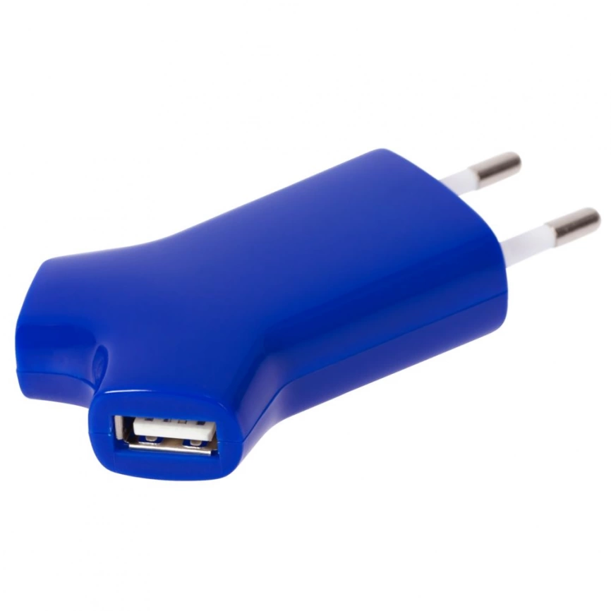 Сетевое зарядное устройство Uniscend Double USB, синее фото 1