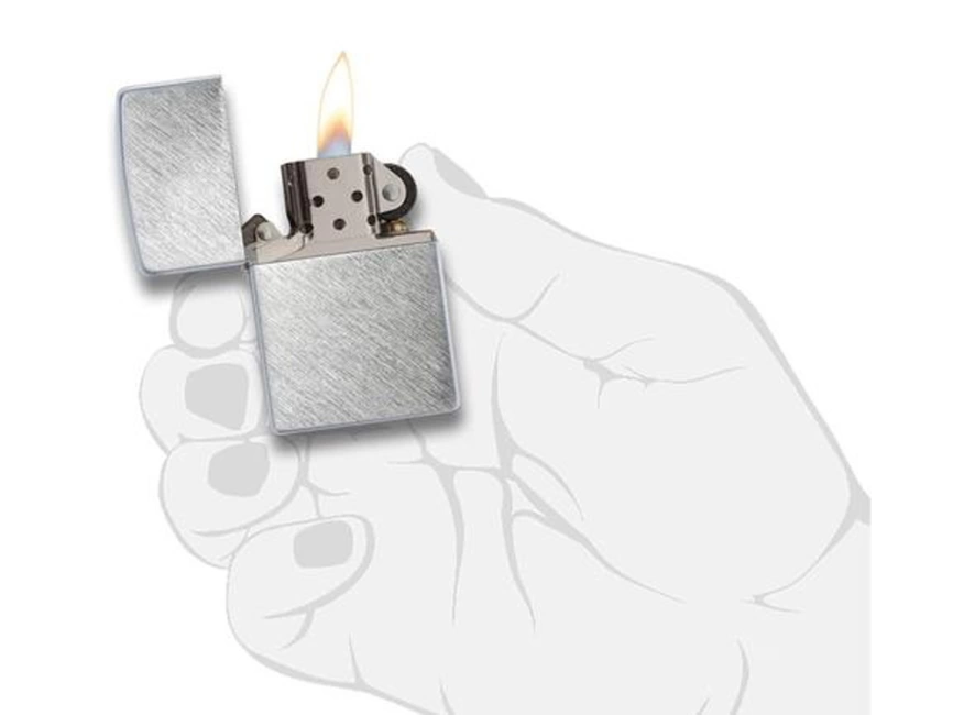 Зажигалка ZIPPO с покрытием Herringbone Sweep, латунь/сталь, серебристая, матовая, 38x13x57 мм фото 4