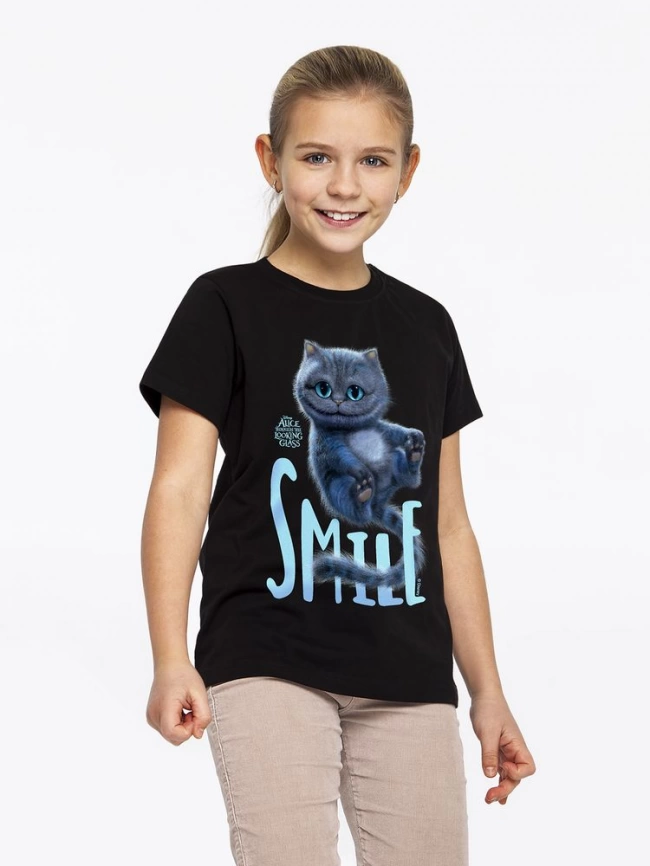 Футболка детская Smile, черная, на рост 118-128 см (8 лет) фото 1