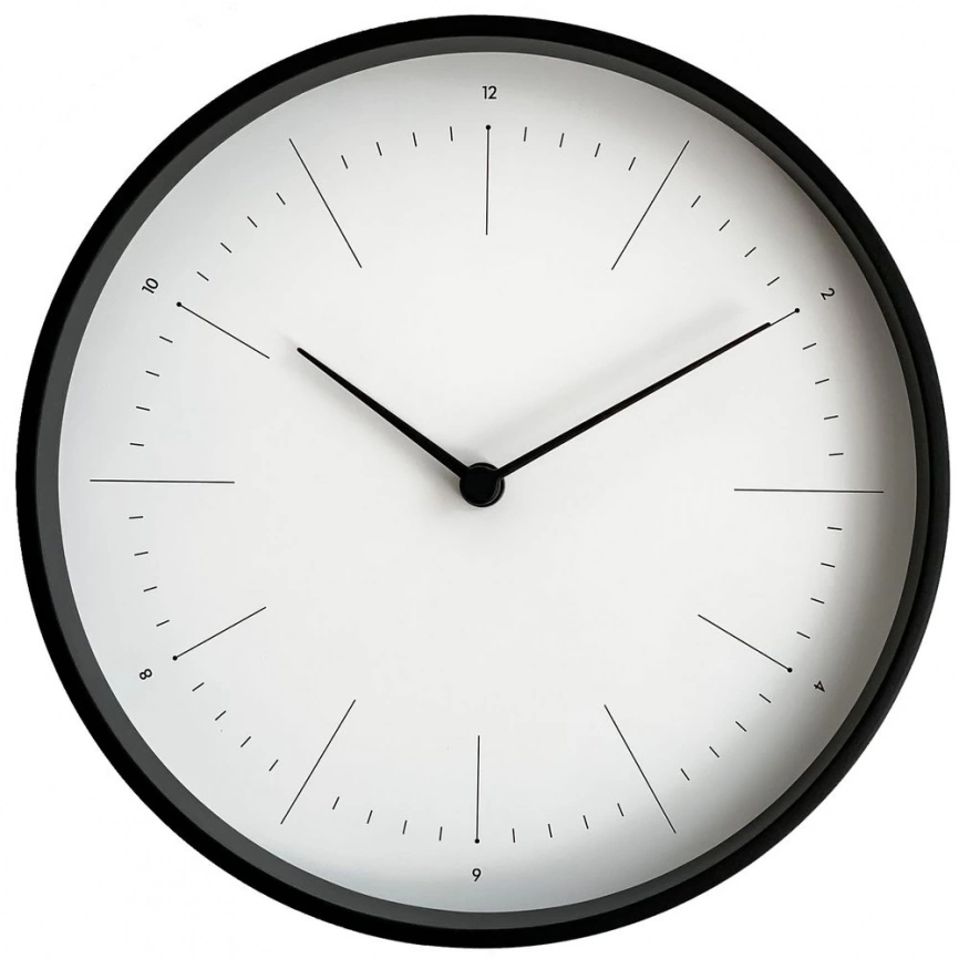 Часы настенные Lacky, белые с черным фото 6