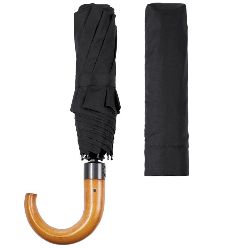 Складной зонт Unit Classic, черный фото 5