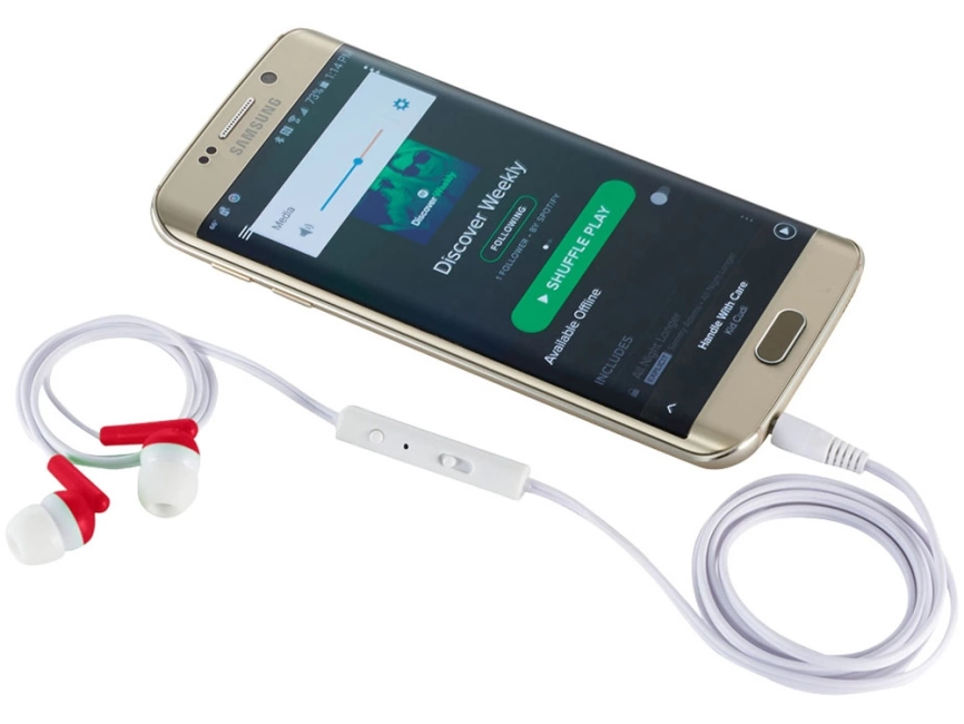 Наушники Earbuds, красный фото 2