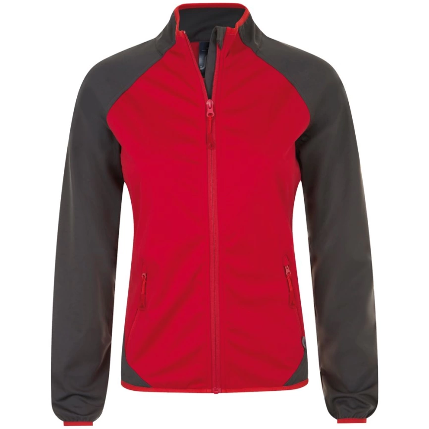 Куртка софтшелл женская Rollings Women, красная с серым фото 1