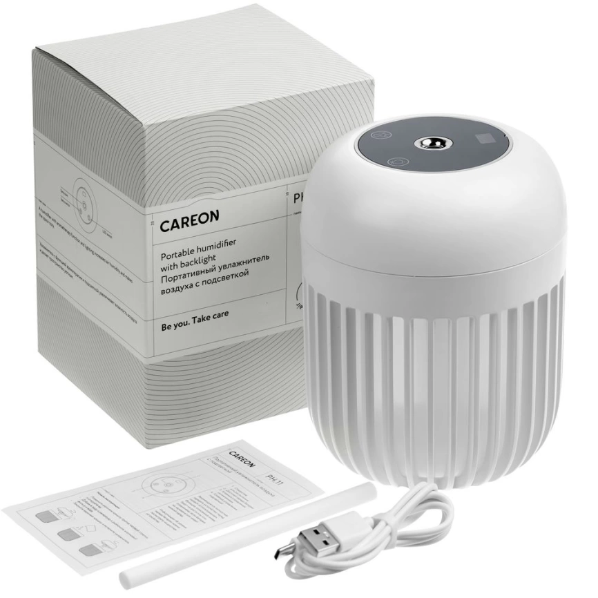 Переносной увлажнитель-ароматизатор с подсветкой PH11, белый фото 8