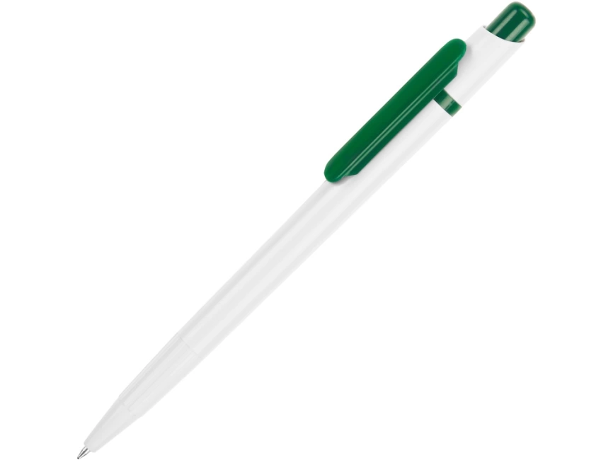 Ручка шариковая Этюд, белая с зеленым фото 1