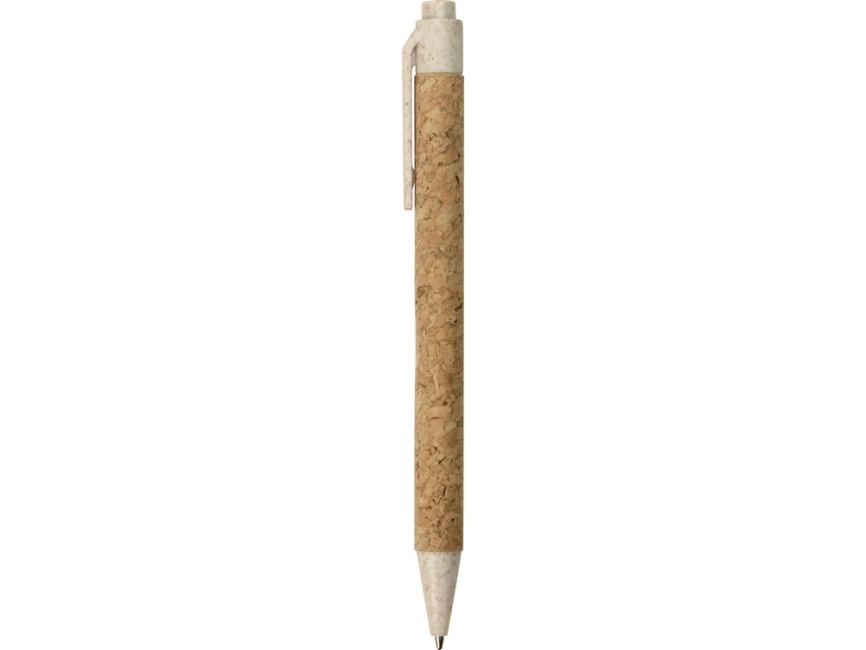 Ручка из пробки и переработанной пшеницы шариковая Evora, пробка/бежевый фото 3