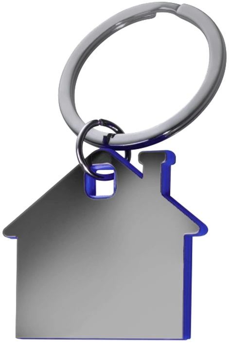 Брелок металлический Дом, синий фото 1