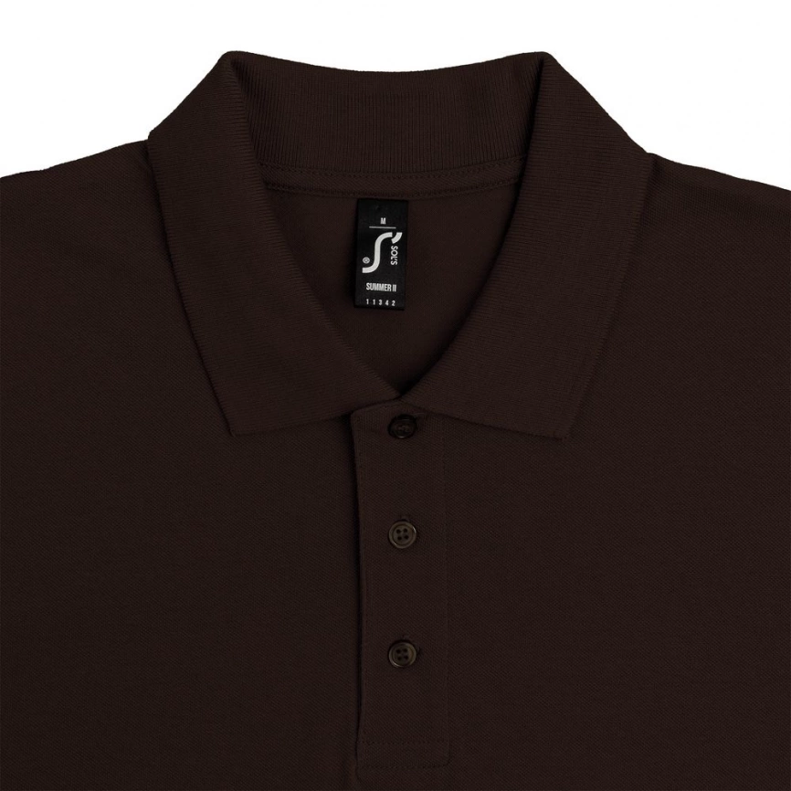Рубашка поло мужская Summer 170 темно-коричневая (шоколад), размер L фото 11