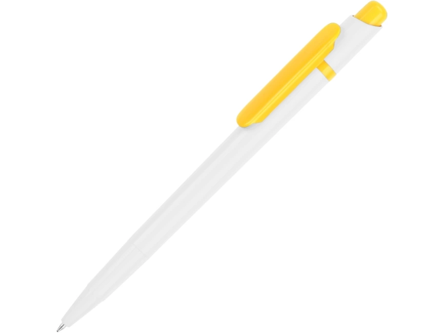 Ручка шариковая Этюд, белая с желтым фото 1