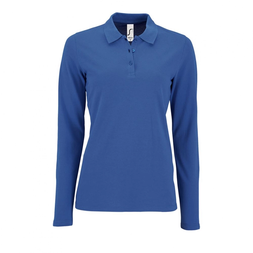 Рубашка поло женская с длинным рукавом Perfect LSL Women ярко-синяя, размер S фото 1