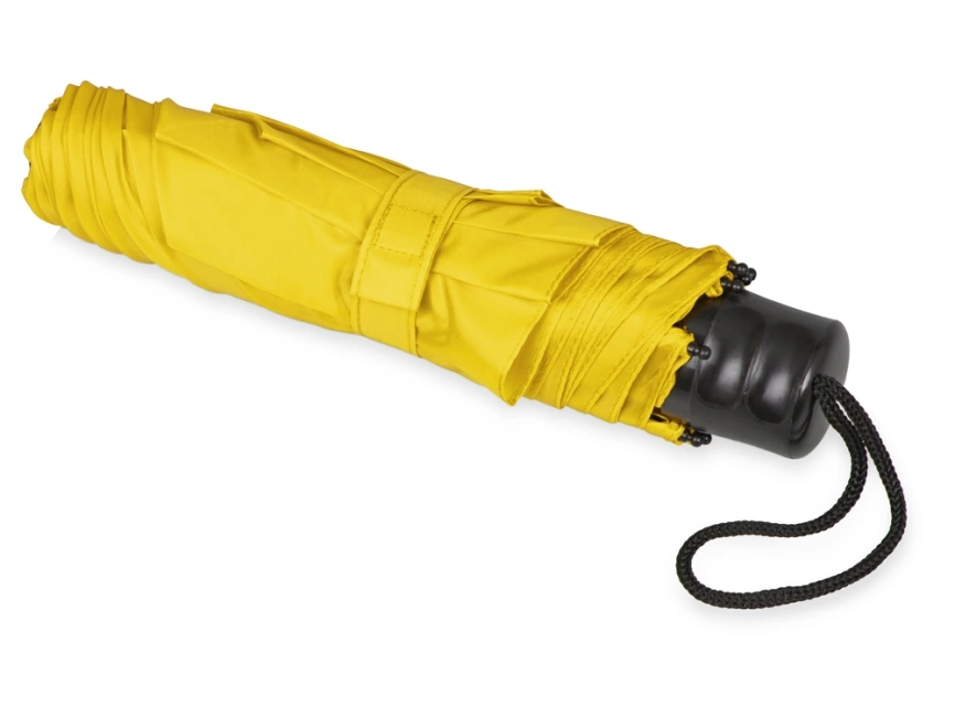 Зонт складной Columbus, механический, 3 сложения, с чехлом, желтый фото 3