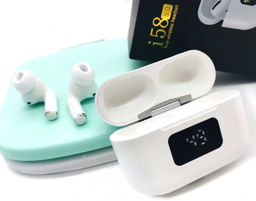 Наушники беспроводные Bluetooth Mobby i58, белые фото 3
