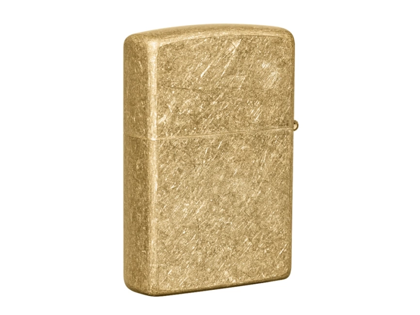 Зажигалка ZIPPO Classic с покрытием Tumbled Brass, латунь/сталь, золотистая, матовая, 38x13x57 мм фото 2