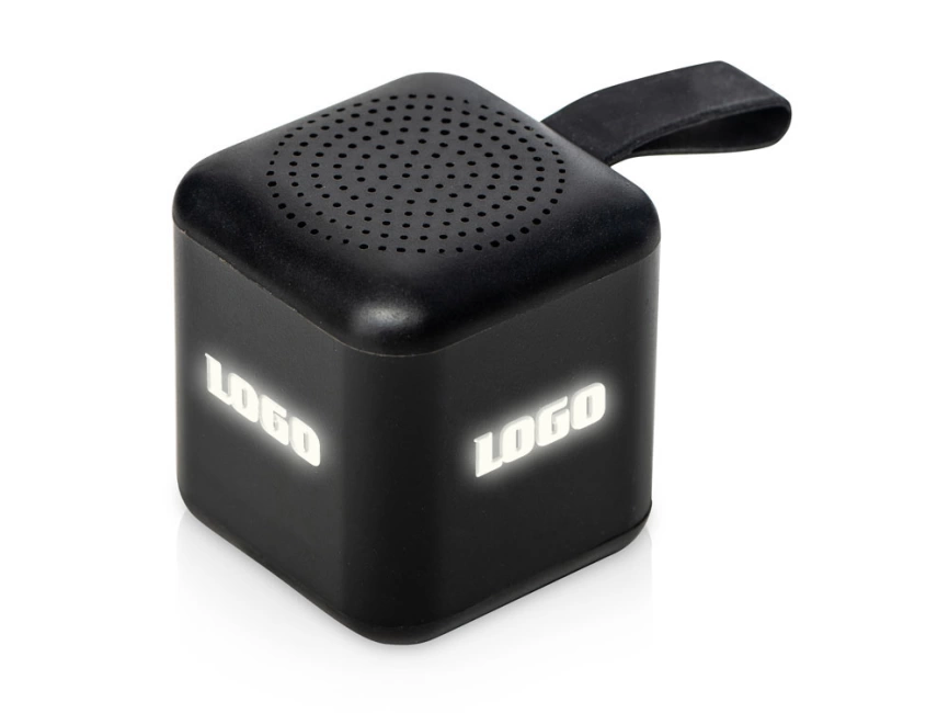 Портативная колонка TWS с подсветкой лого Tiny, 3 Вт, черный фото 1