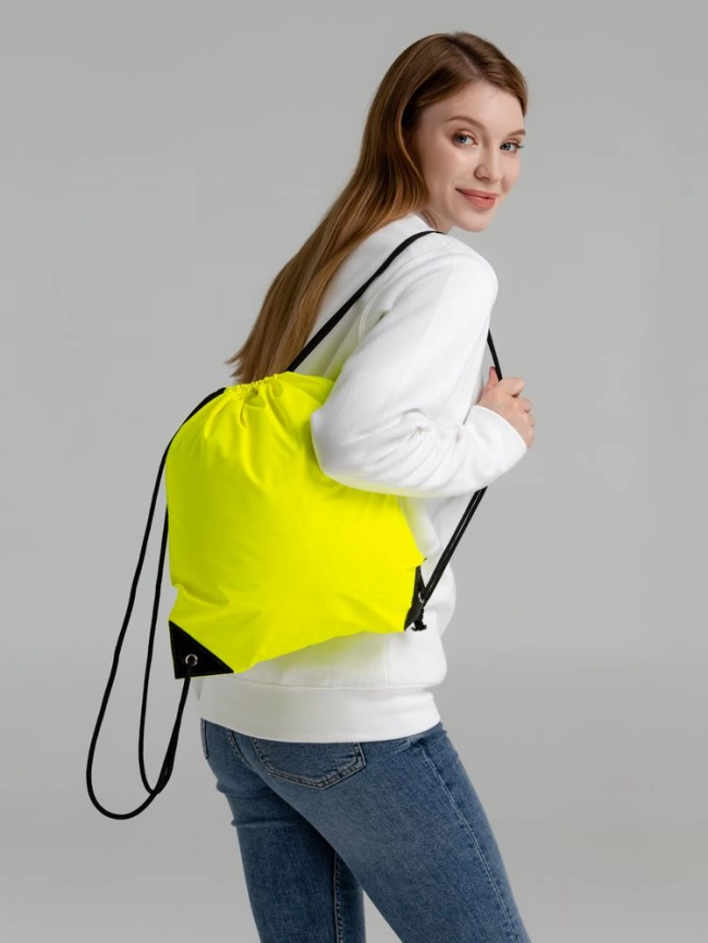 Рюкзак-мешок Manifest Color из светоотражающей ткани, желтый неон фото 7