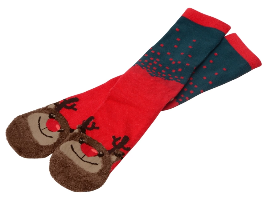 Набор носков с рождественской символикой в мешке мужские, 2 пары, красный фото 4