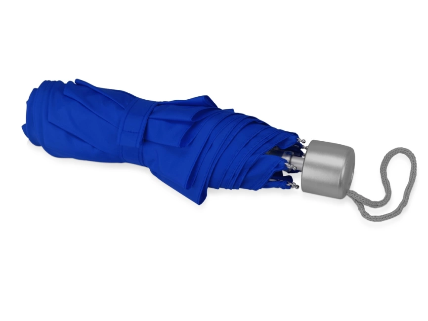 Зонт складной Tempe, механический, 3 сложения, с чехлом, синий фото 4