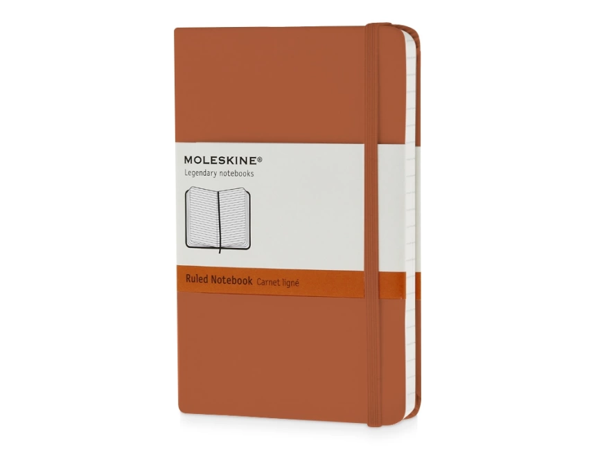 Записная книжка Moleskine Classic (в линейку) в твердой обложке, Pocket (9x14см), оранжевый коралл фото 1