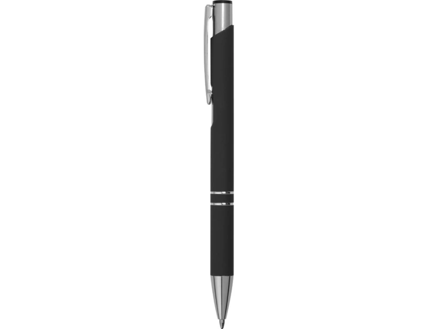Ручка металлическая шариковая Legend Gum софт-тач, черный фото 3